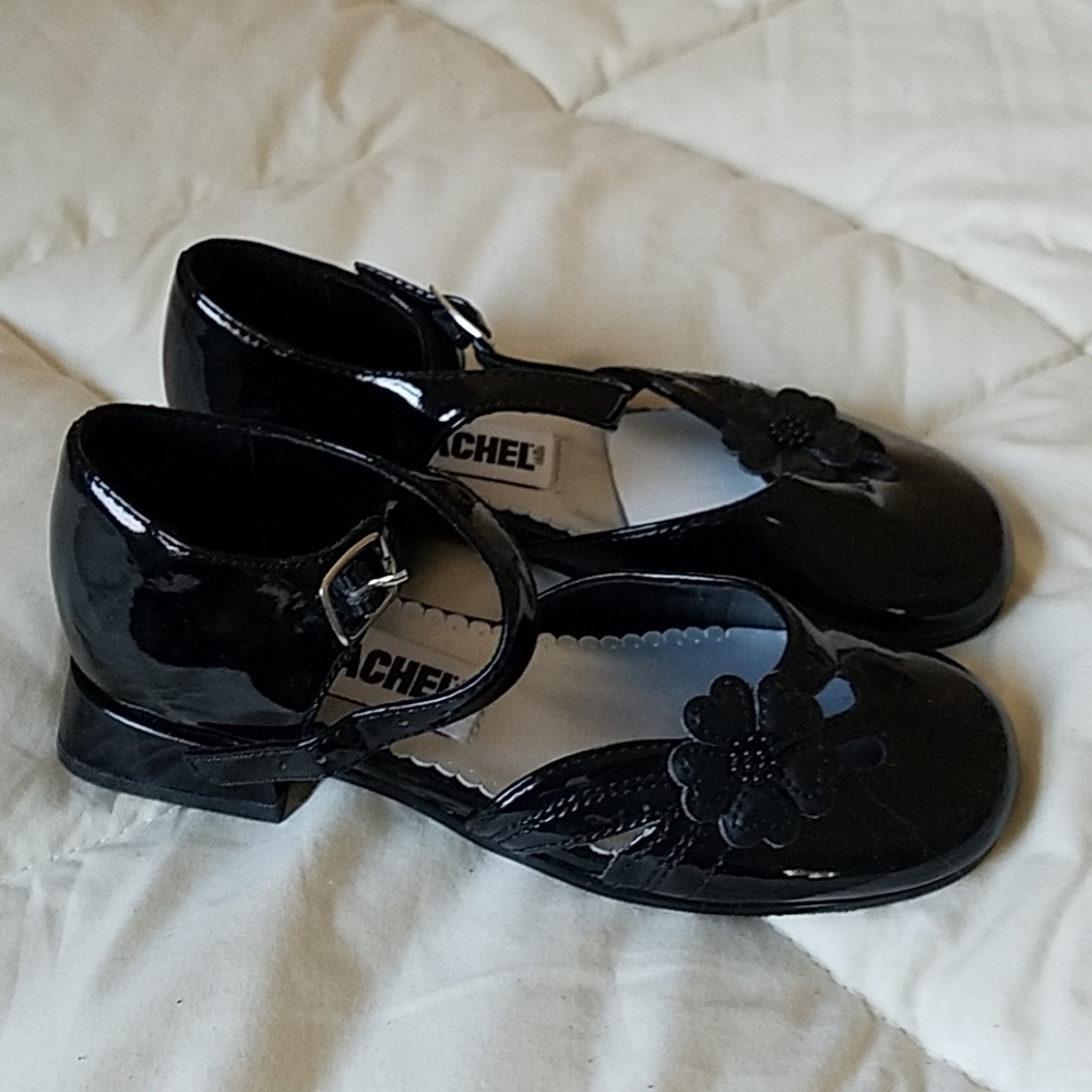 Patent black dress heels, 10.5 little kid